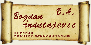 Bogdan Andulajević vizit kartica